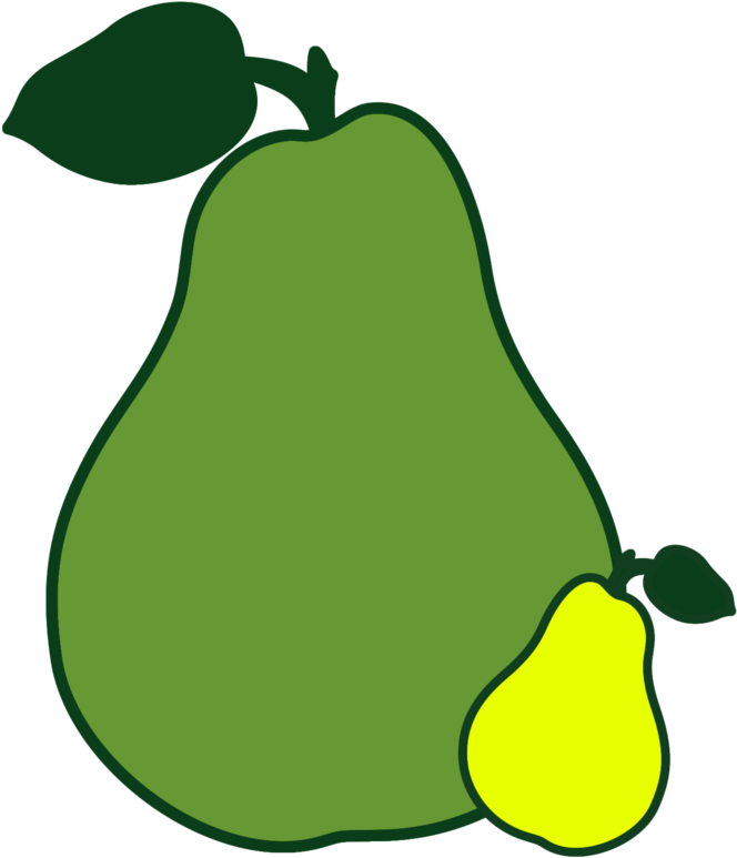 Greenand Yellow Pears Illustration PNG Image