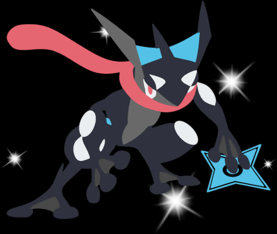 Greninja Pokemon Action Pose PNG Image