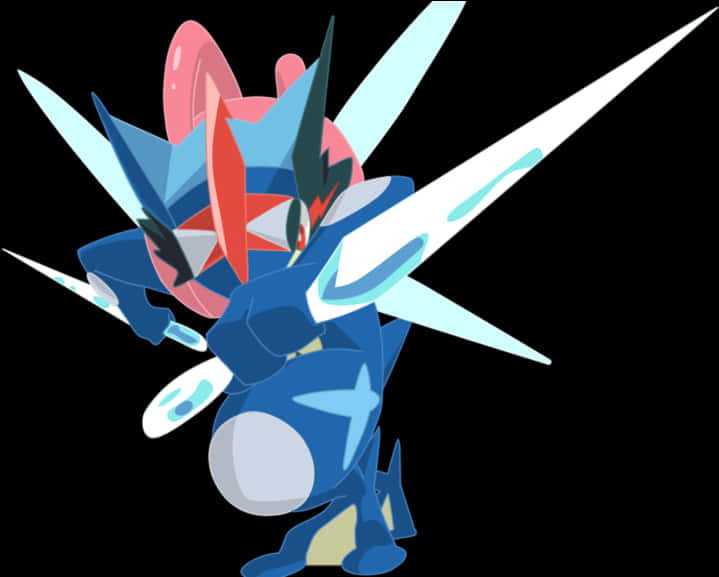 Greninja Pokemon Action Pose PNG Image