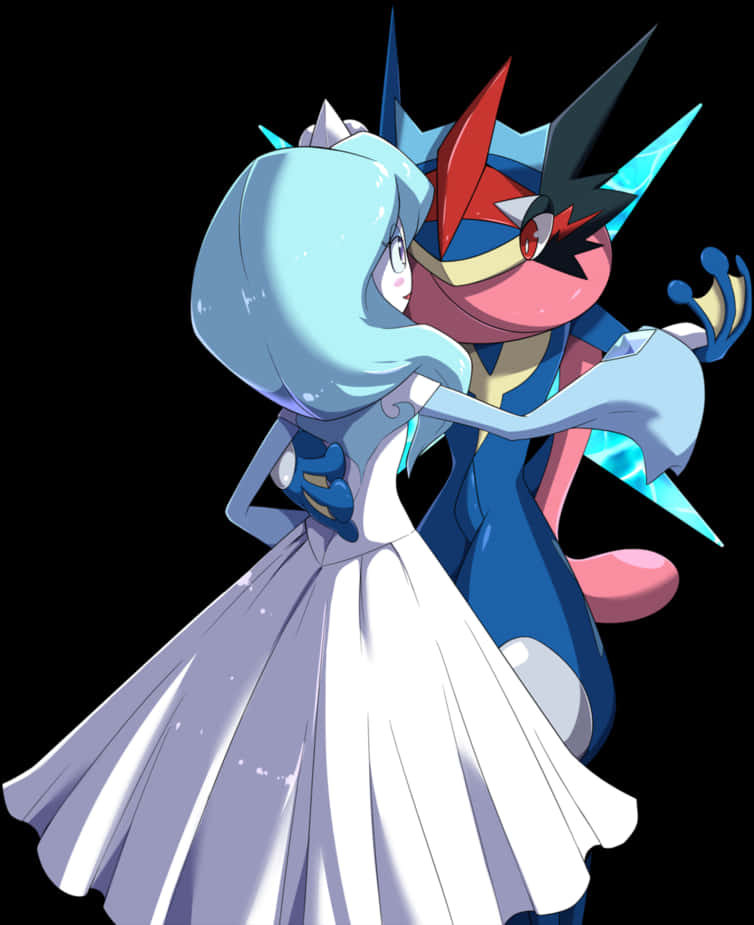 Greninjaand Gardevoir Dance PNG Image