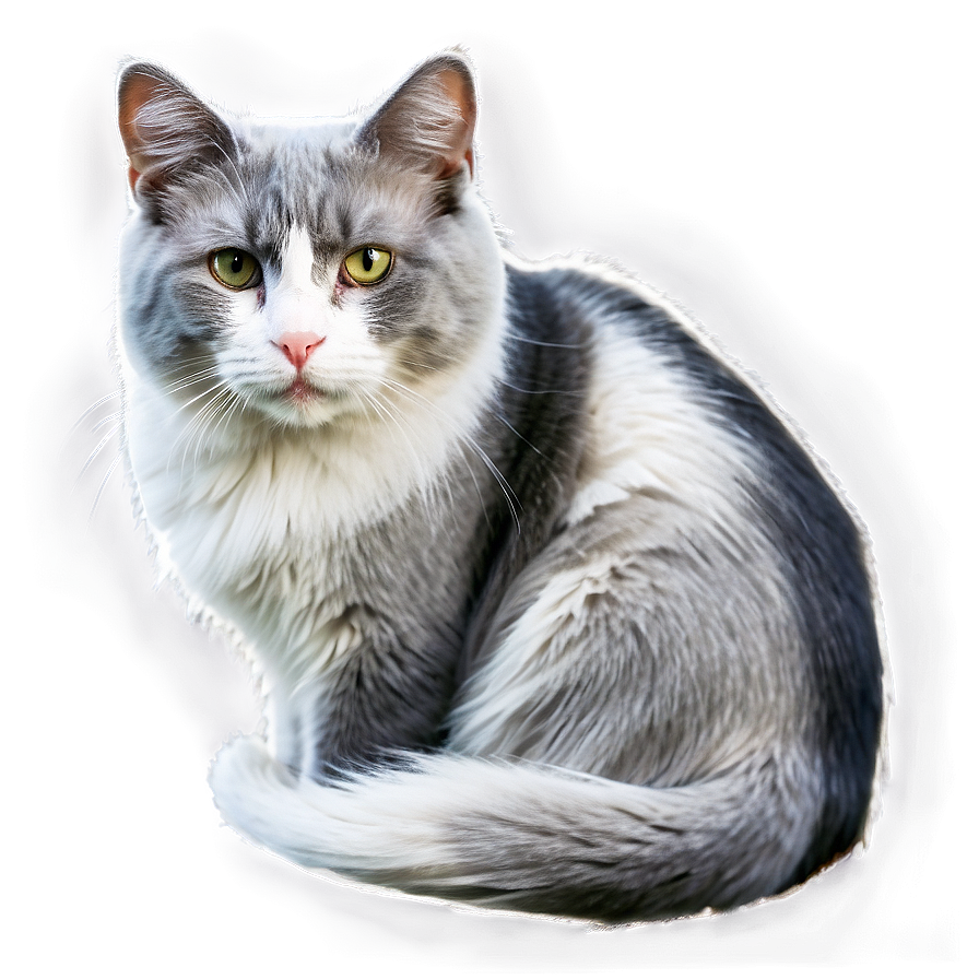 Grey And White Cat Png Vnq38 PNG Image