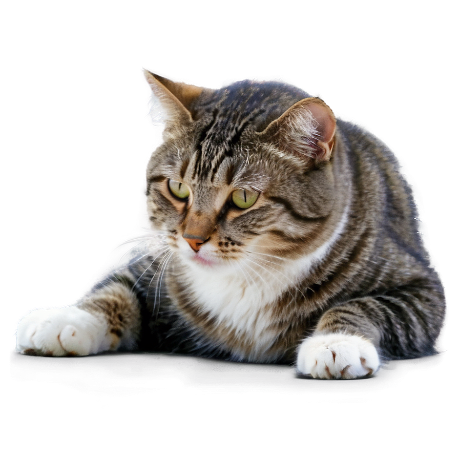 Grey Cat Lying Down Png Wyl PNG Image