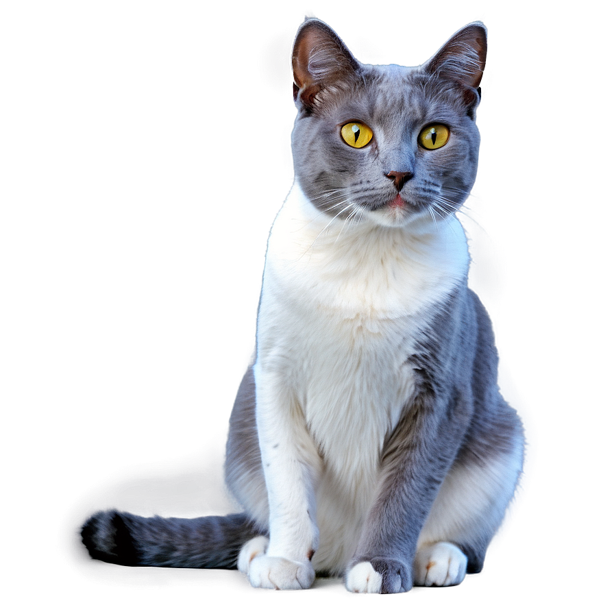 Grey Cat On White Background Png Uaw17 PNG Image