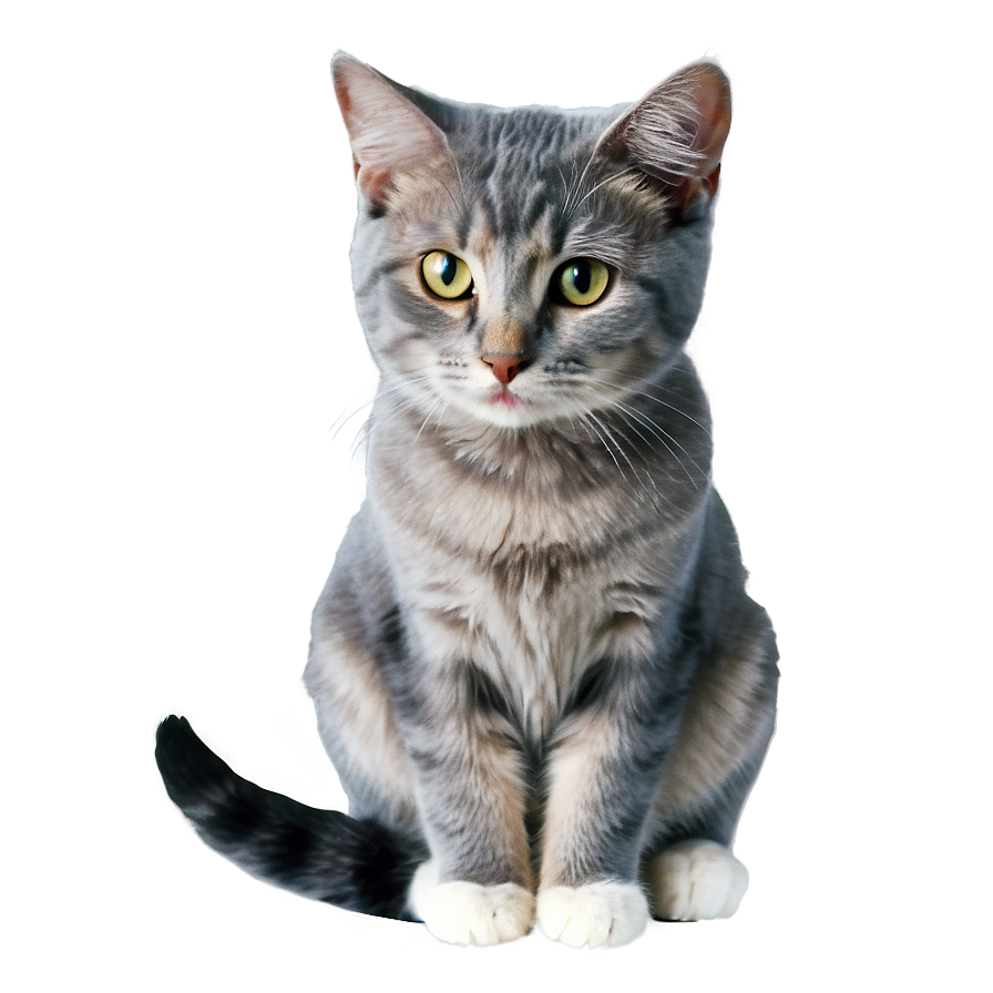 Grey Cat Sitting Png 06252024 PNG Image