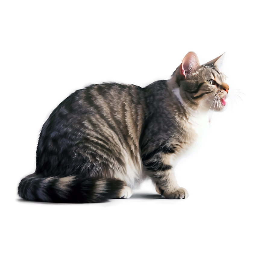 Grey Cat Yawning Png 70 PNG Image