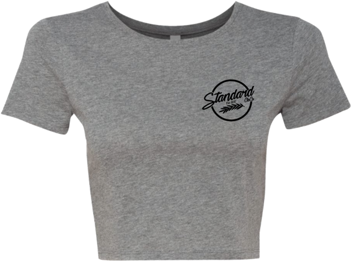 Grey Crop Topwith Logo PNG Image