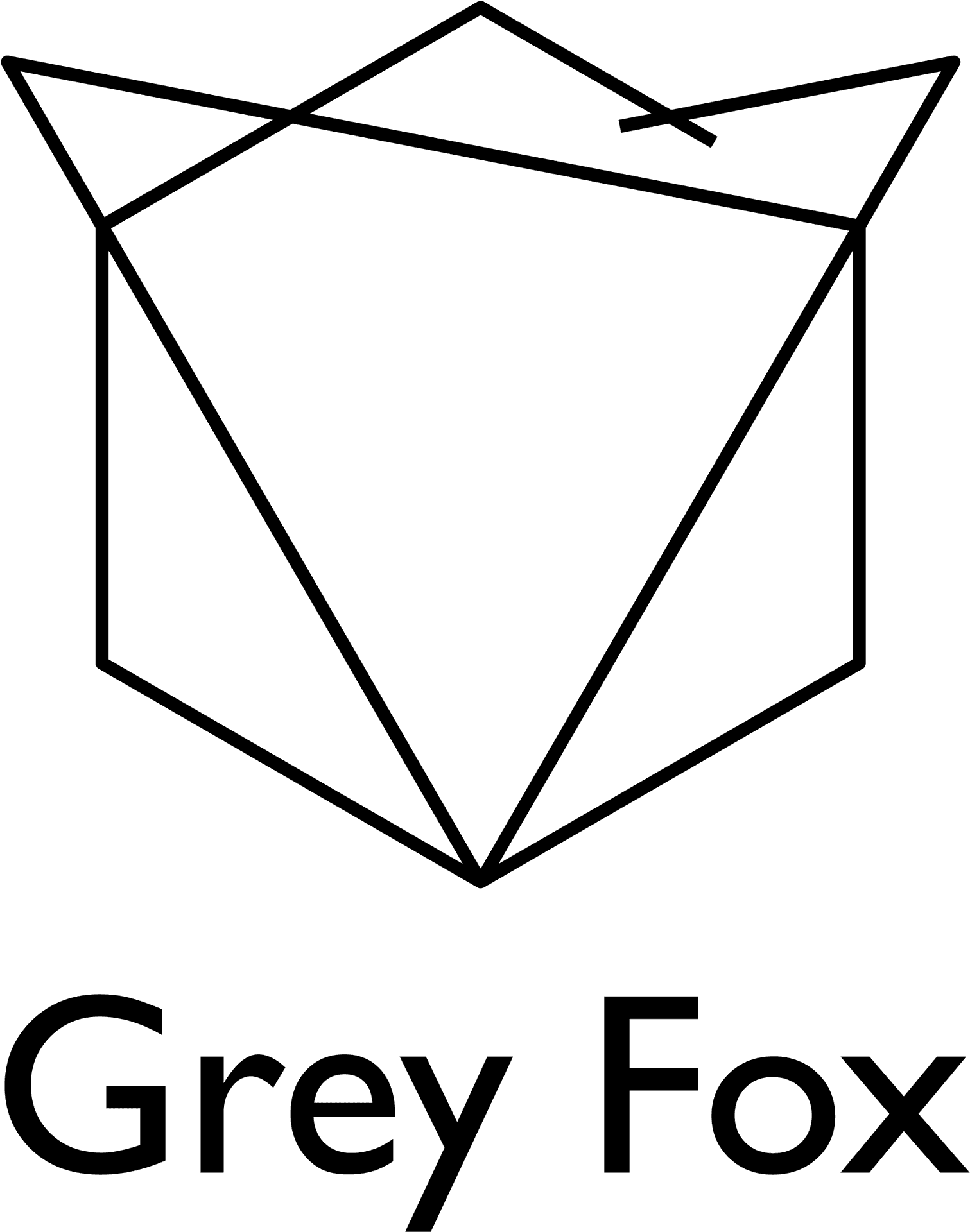 Grey Fox Logo Design PNG Image