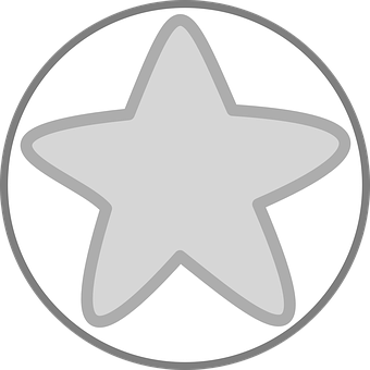 Grey Star Icon Circle Background PNG Image