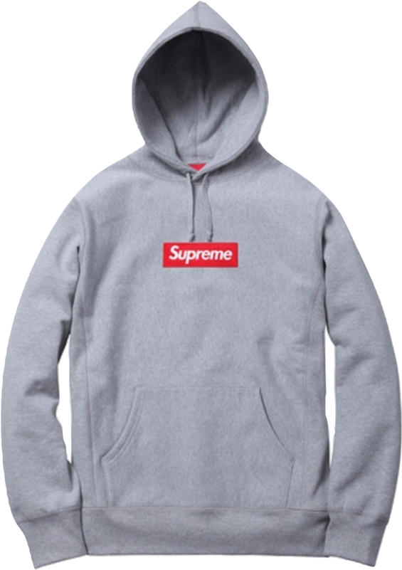 Grey Supreme Hoodie PNG Image