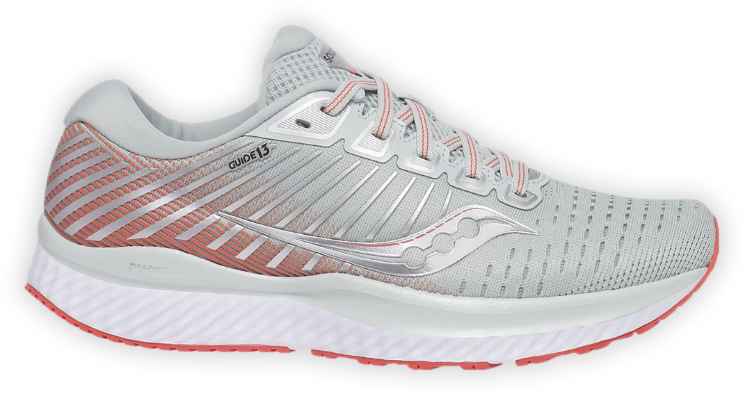 Greyand Coral Running Shoe PNG Image