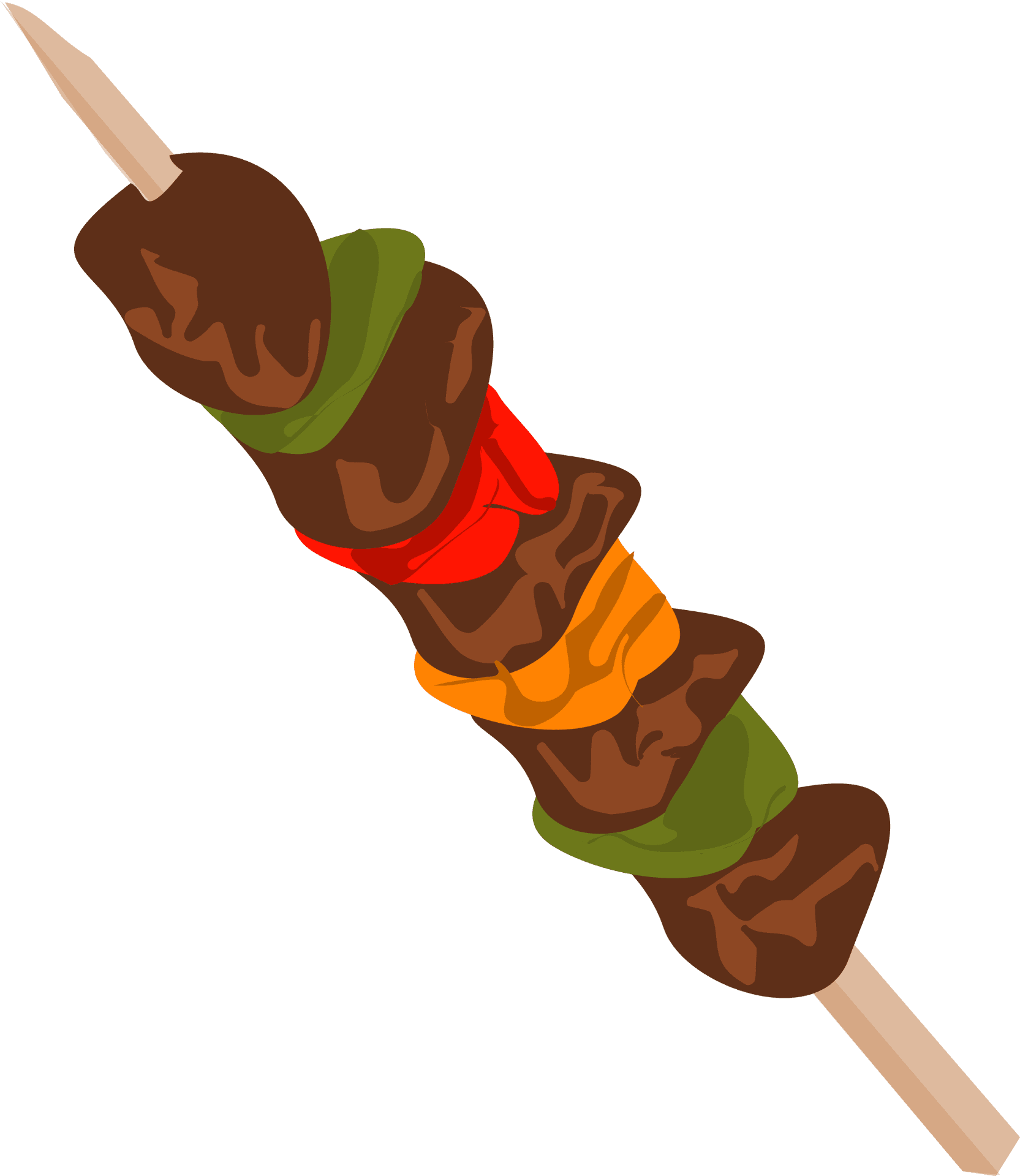 Grilled Kebab Skewer Illustration PNG Image