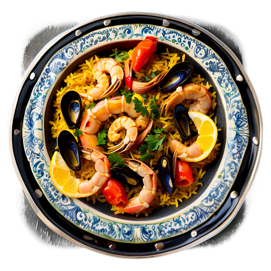 Grilled Seafood Paella Png Fqa71 PNG Image