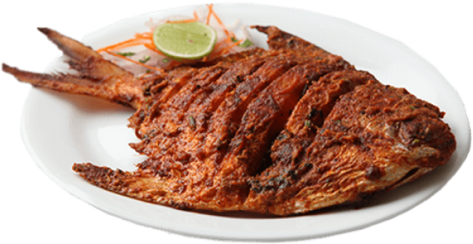 Grilled Whole Fish Plate PNG Image