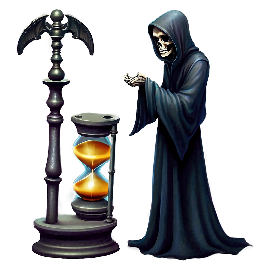 Grim Reaper With Hourglass Png 05062024 PNG Image