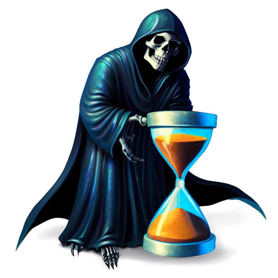 Grim Reaper With Hourglass Png Vev3 PNG Image