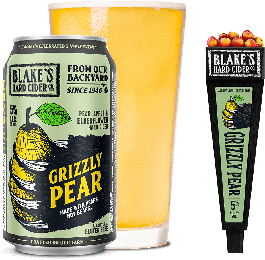 Grizzly Pear Cider Canand Glass PNG Image