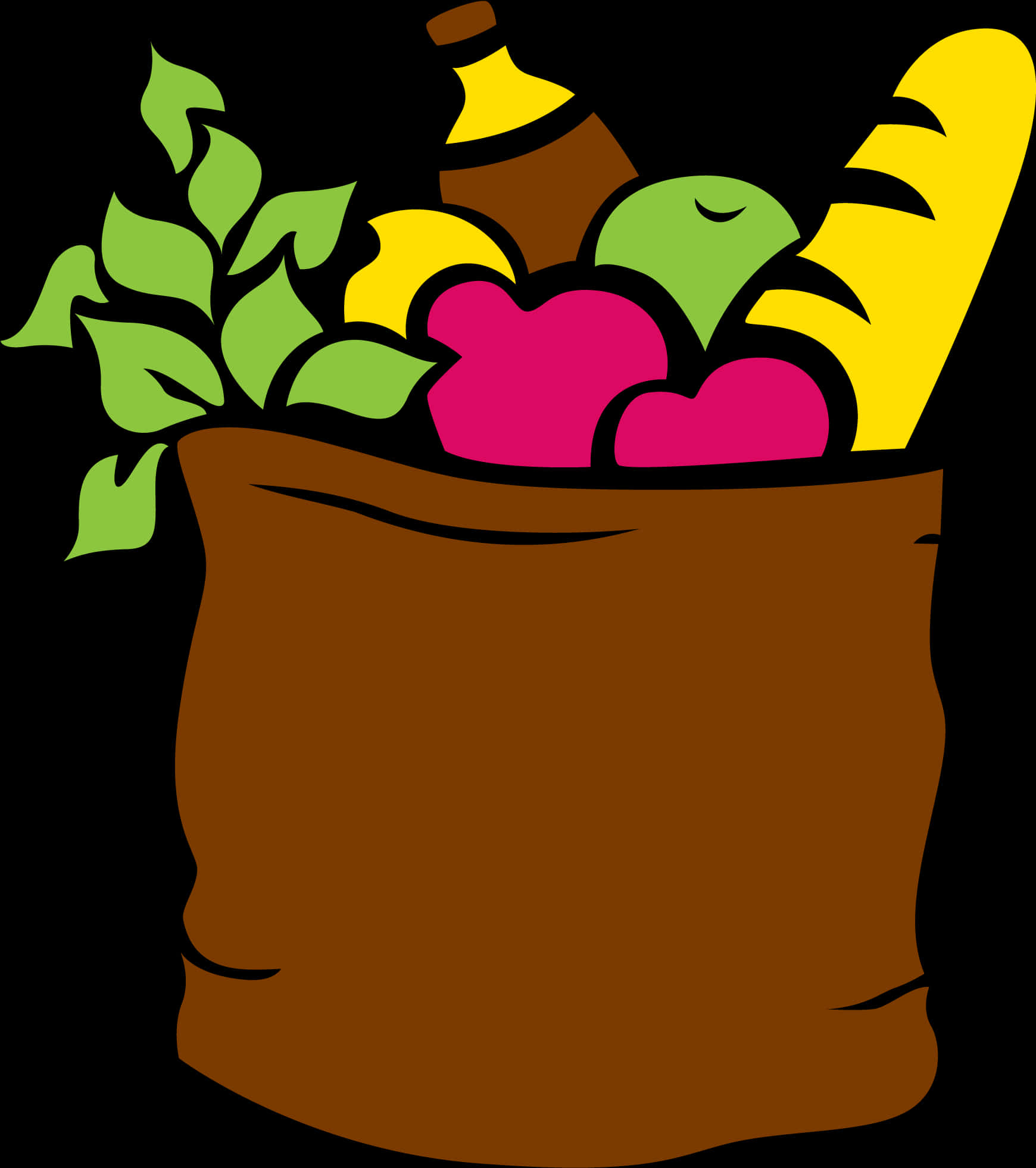 Grocery_ Bag_ Full_of_ Fresh_ Produce PNG Image