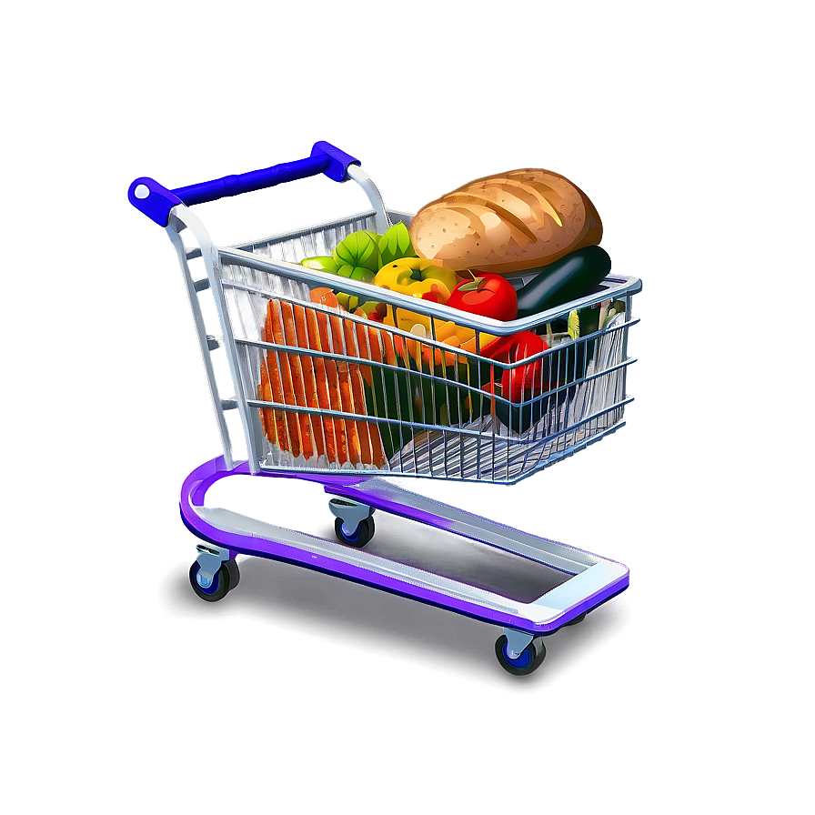 Grocery Cart With Food Png Klb PNG Image