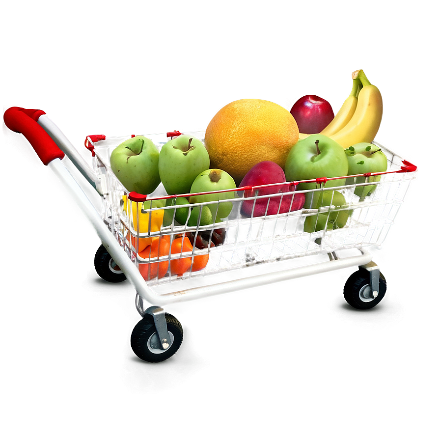 Grocery Cart With Fruits Png Auy PNG Image