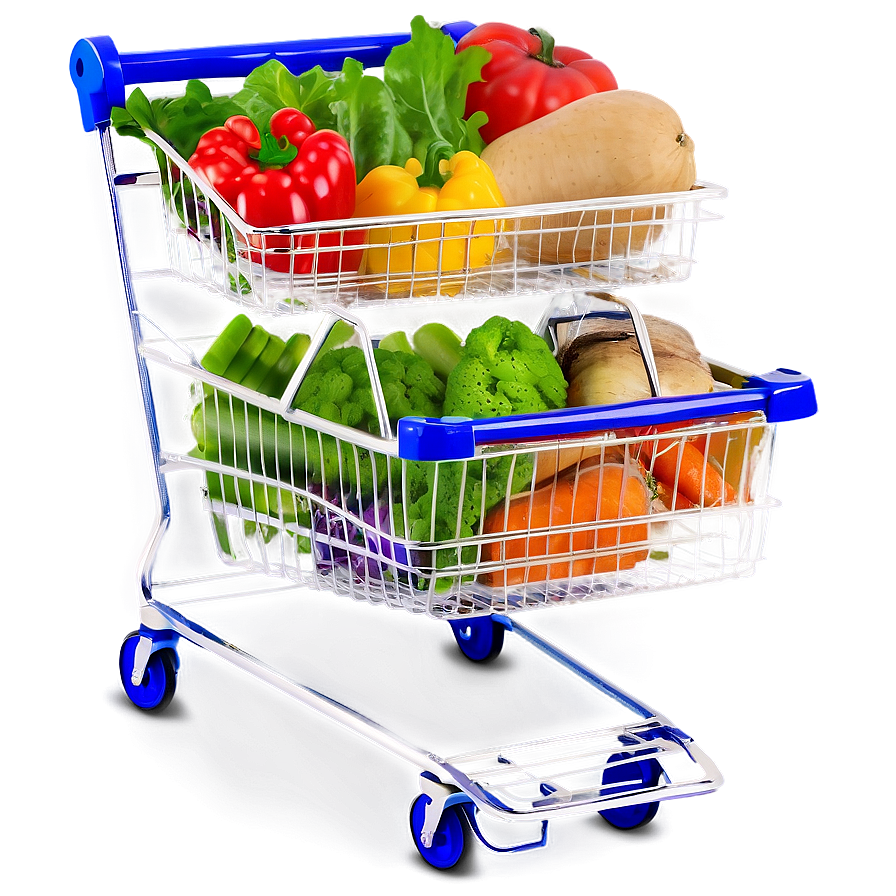 Grocery Cart With Vegetables Png 7 PNG Image