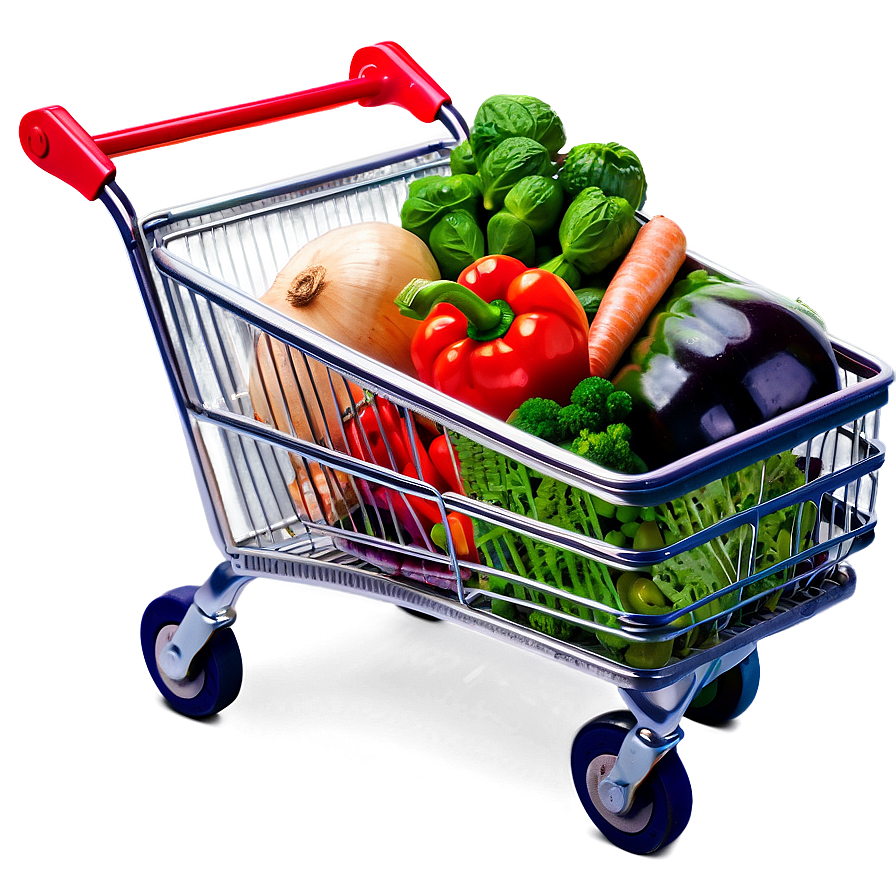 Grocery Cart With Vegetables Png Ofx PNG Image