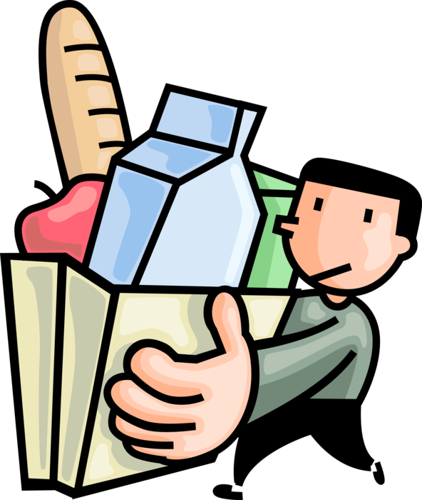 Grocery Shopping Cartoon PNG Image