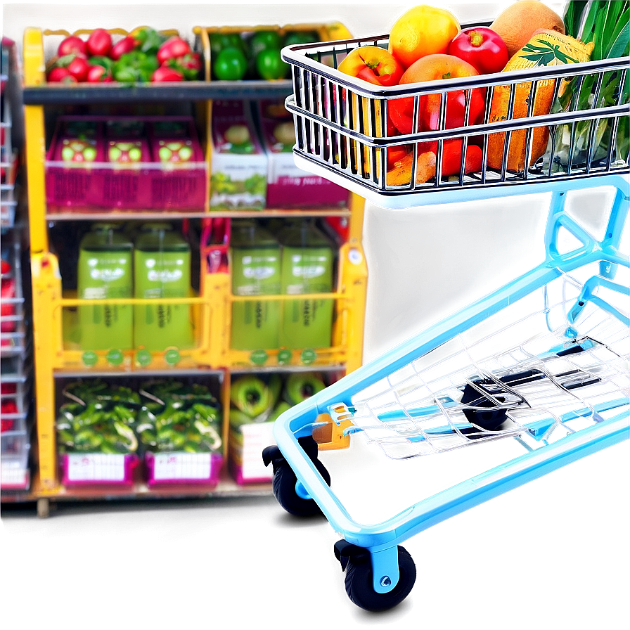 Grocery Shopping Trolley Png Eru95 PNG Image