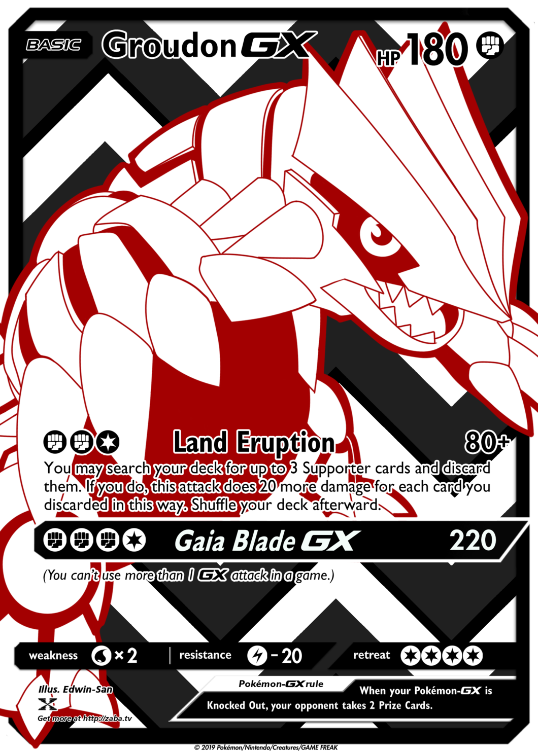 Groudon G X Pokemon Card PNG Image