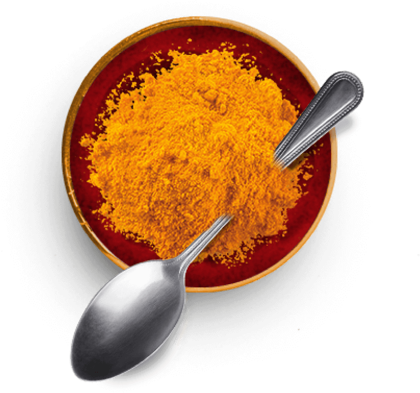 Ground Turmericin Bowlwith Spoon PNG Image