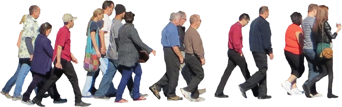 Groupof People Walking PNG Image