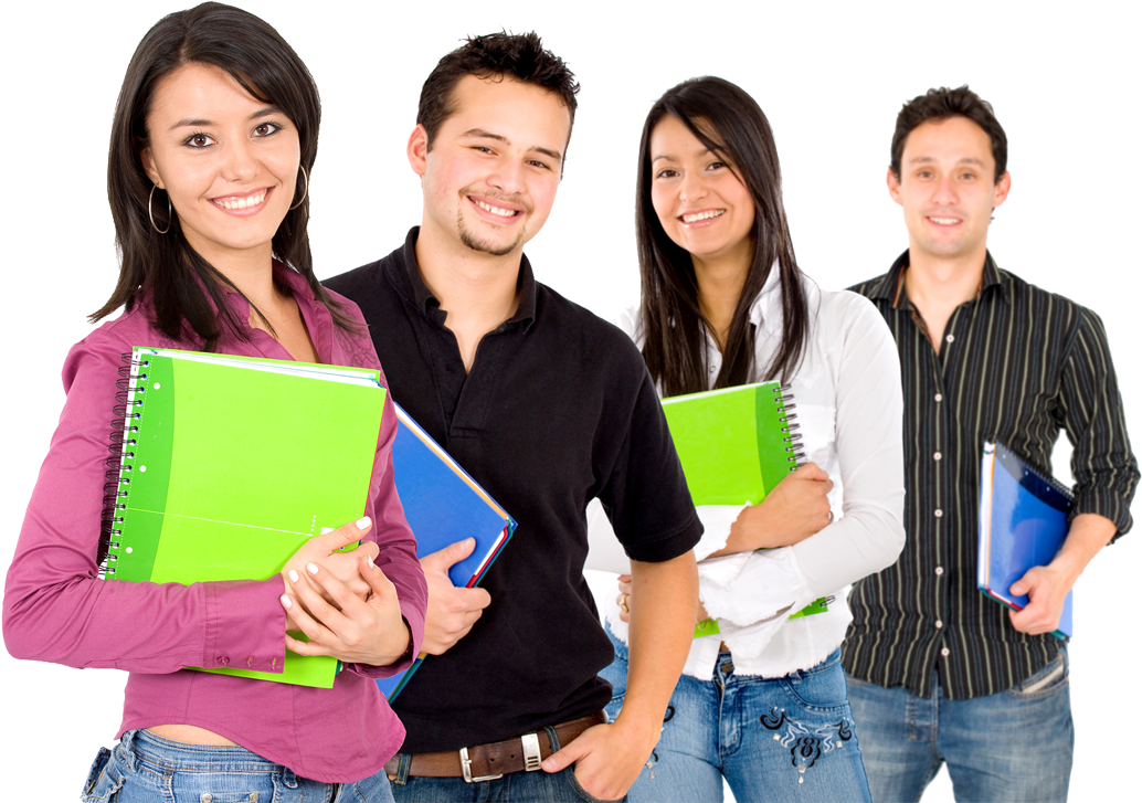 Groupof Students Holding Notebooks PNG Image