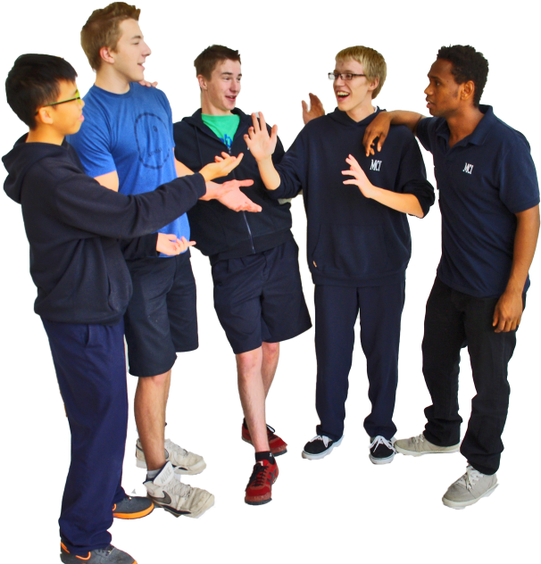 Groupof Teen Boys Talking PNG Image