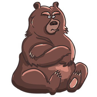 Grumpy Cartoon Bear PNG Image