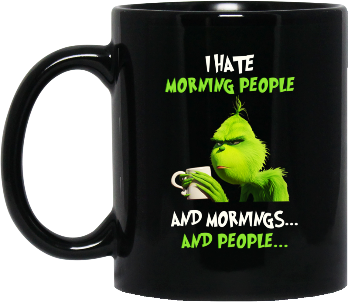 Grumpy Character Black Mug PNG Image