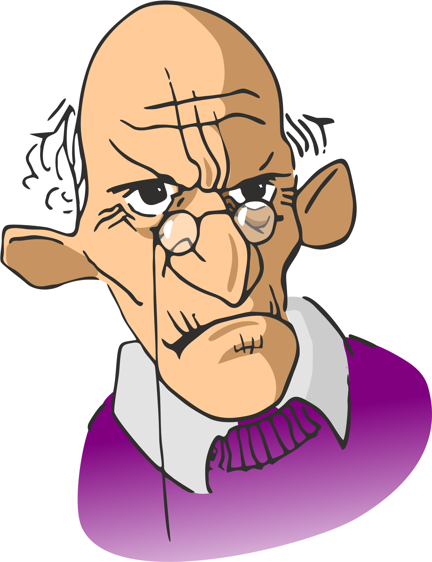 Grumpy Old Man Cartoon PNG Image