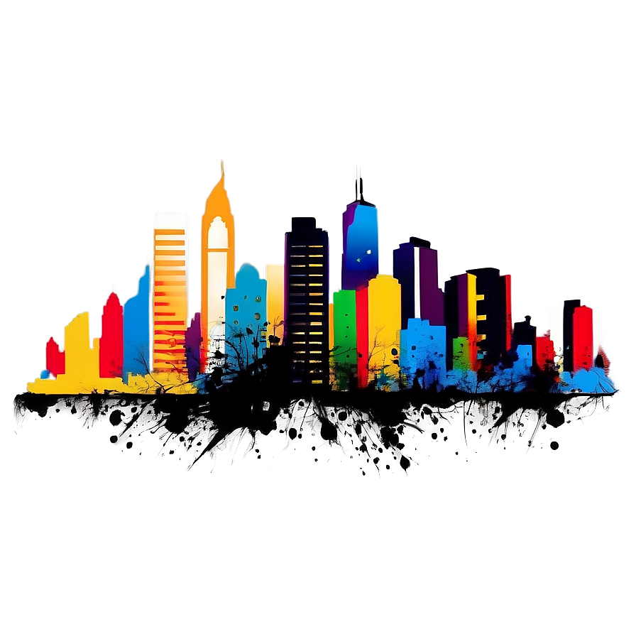 Grunge City Skyline Png 52 PNG Image