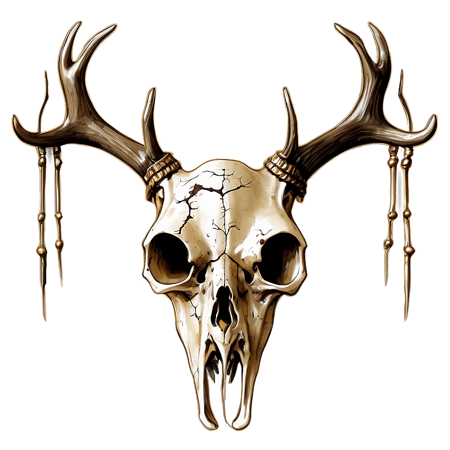 Grunge Deer Skull Png 06132024 PNG Image