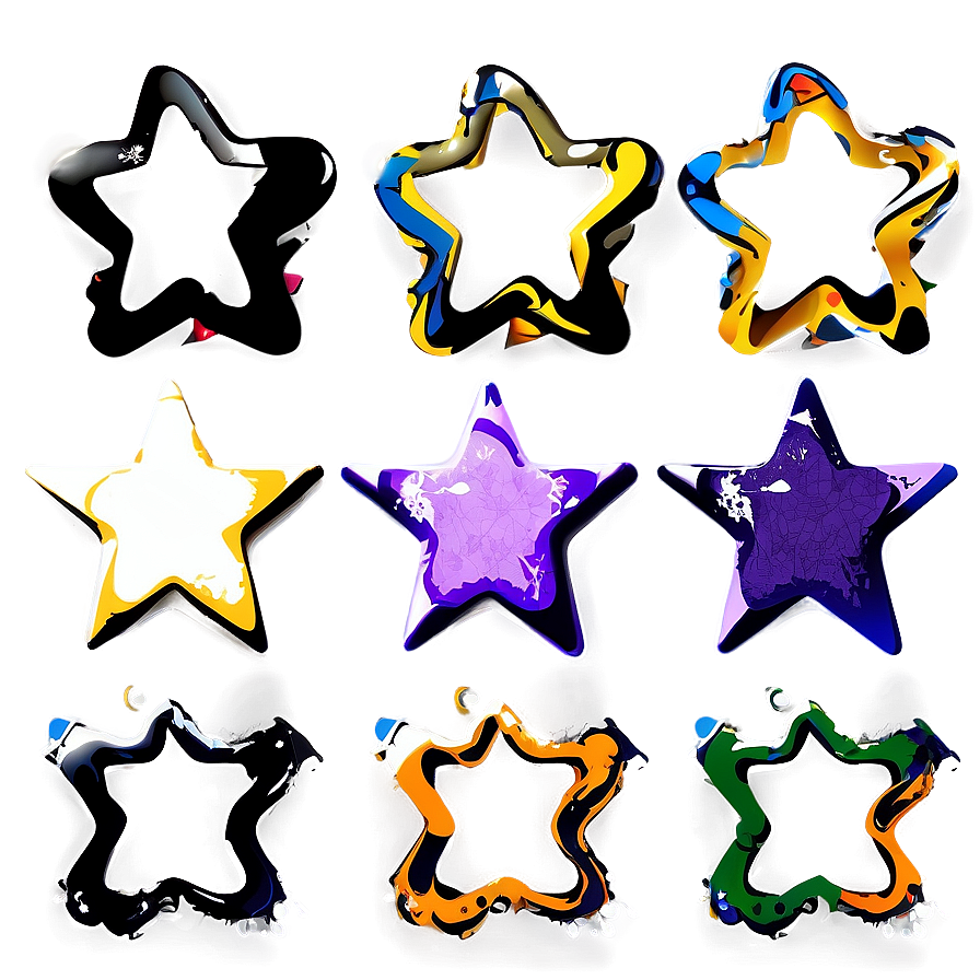 Grunge Star Shapes Png 75 PNG Image