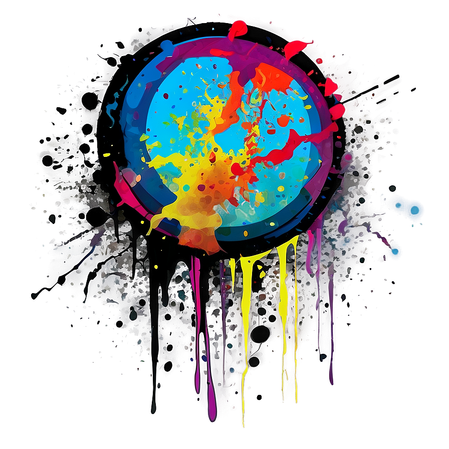 Grunge Style Splatter Art Png Hhv87 PNG Image