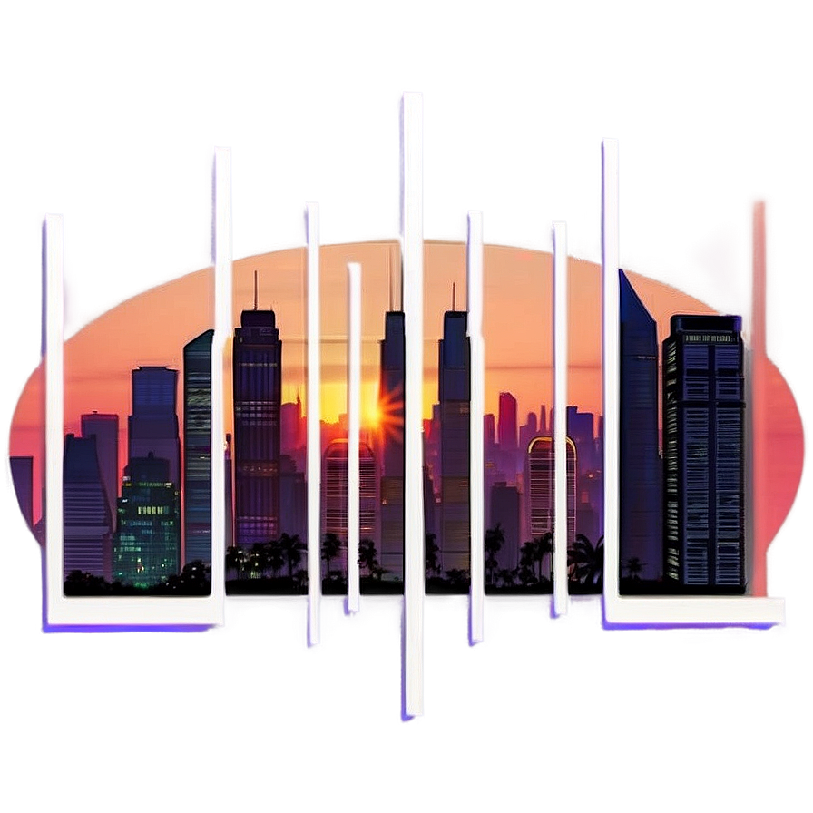 Gta Online Sunset Cityscape Png Jvv PNG Image