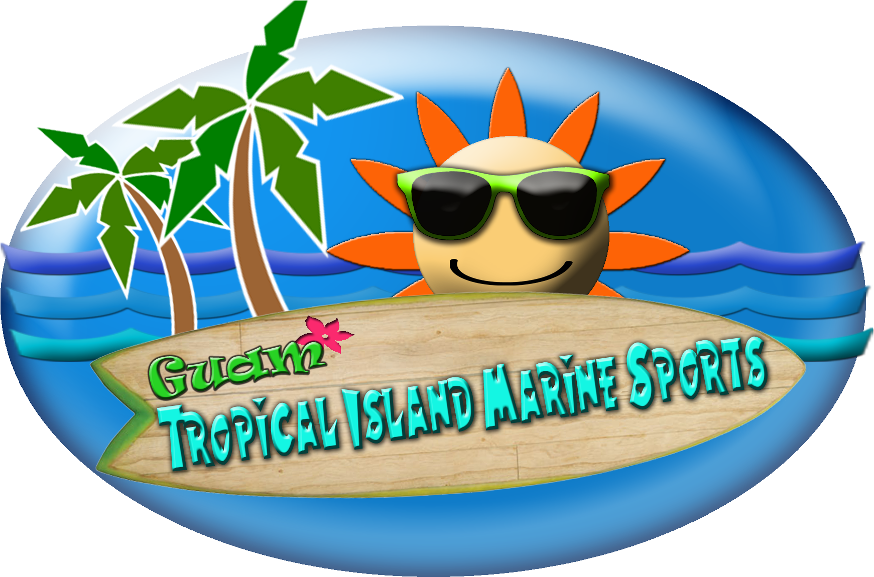 Guam Tropical Island Marine Sports Logo PNG Image