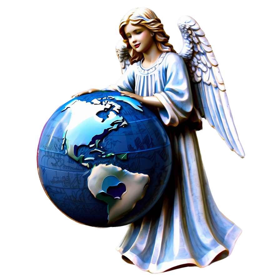 Guardian Angel Holding Globe Png Pvr PNG Image