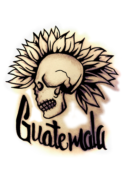 Guatemala Skulland Sunflower Graphic PNG Image