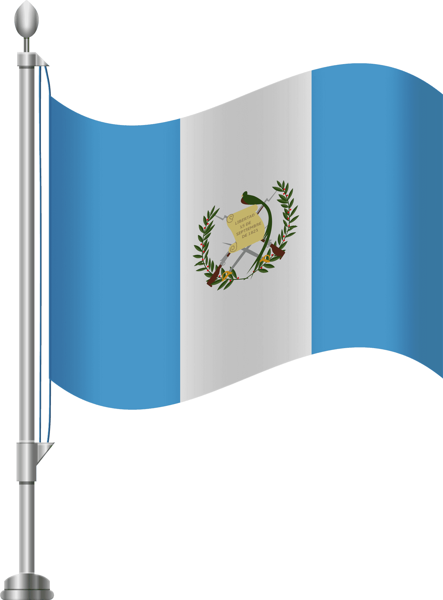 Guatemalan Flagon Pole PNG Image