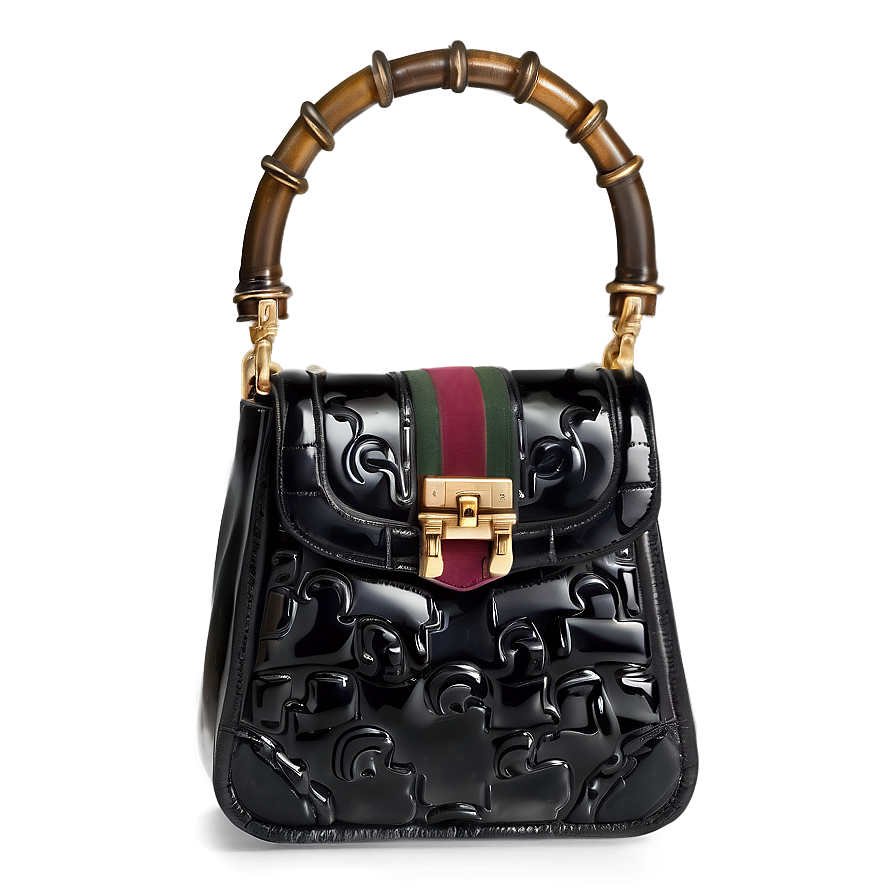 Gucci Black Bamboo Bag Png Dah32 PNG Image