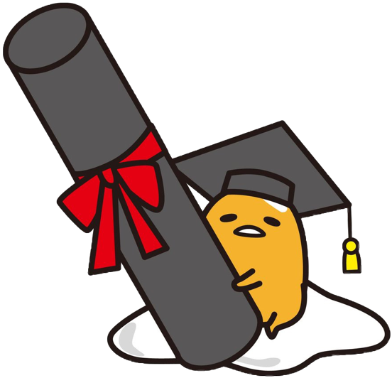 Gudetama Graduation Celebration PNG Image