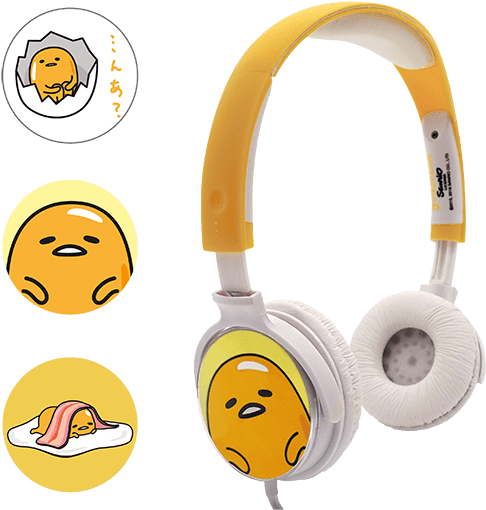 Gudetama Themed Headphones PNG Image