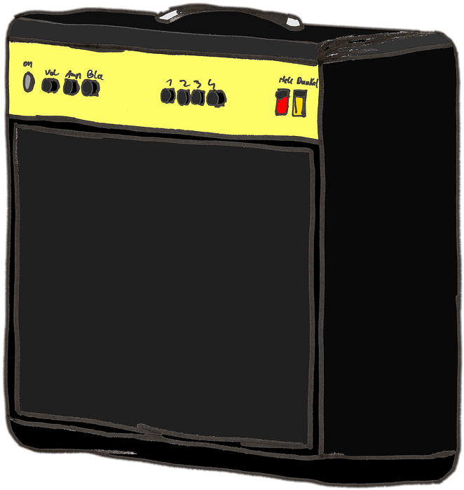 Guitar Amplifier Cartoon Illustration PNG Image