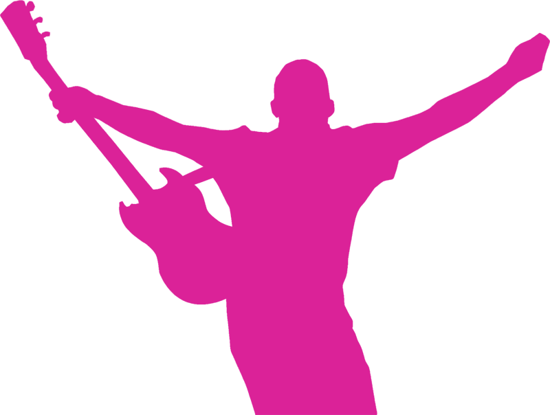 Guitarist Silhouette Celebration PNG Image