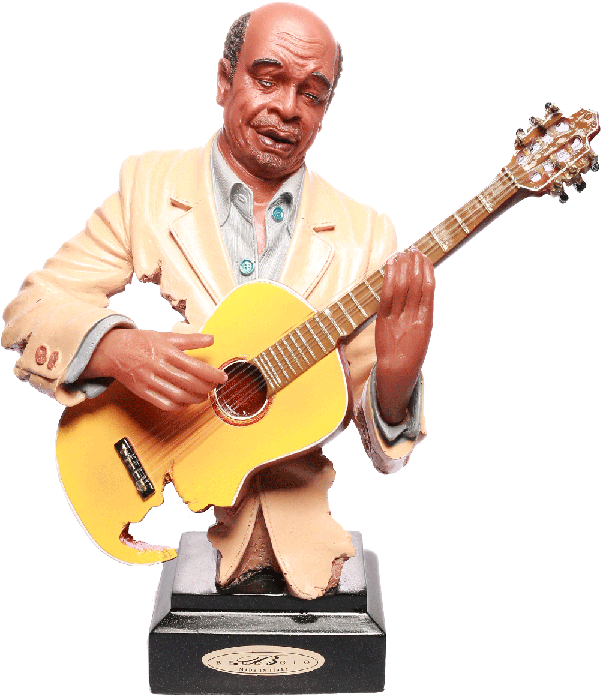 Guitarist Statuette Playing Acoustic Guitar PNG Image